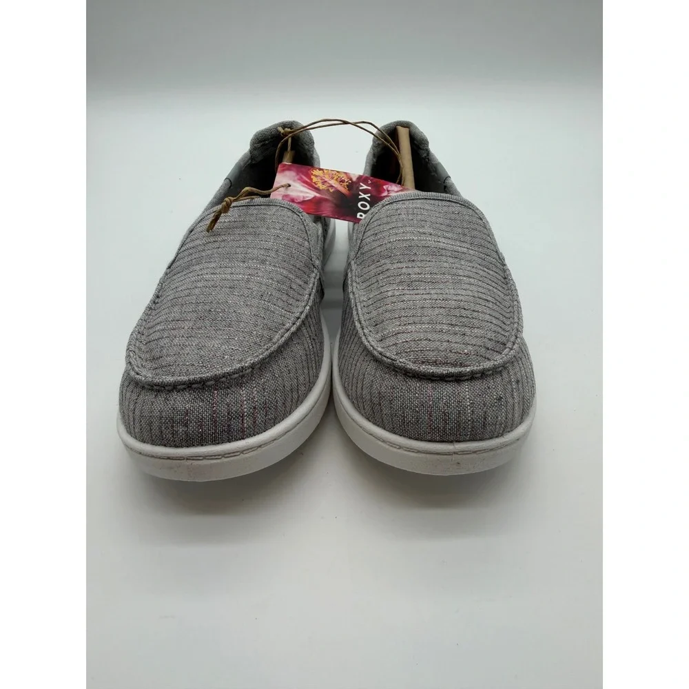 Roxy Minnow Grey Glitter Slip On Sneakers Womens 4 Grey Gris New